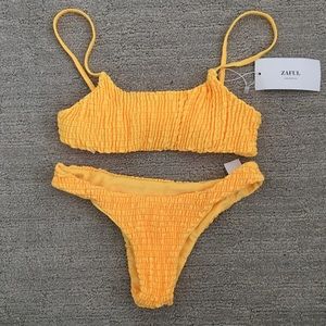 Yellow Smocked Bikini